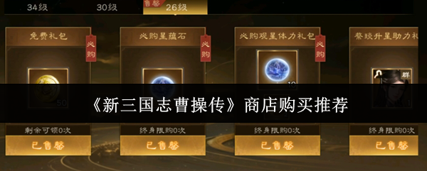 新三国志曹操传店买什么好?